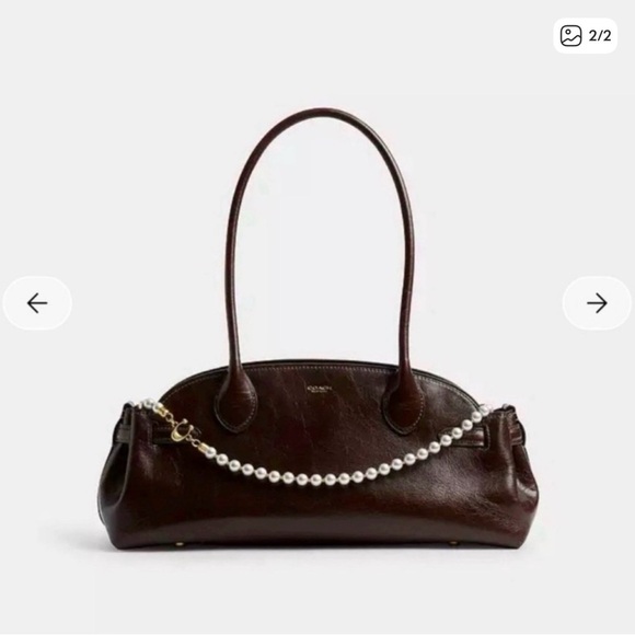 Coach Gold and White Pearl Bag Strap SHIPS TODAY - Picture 2 of 3